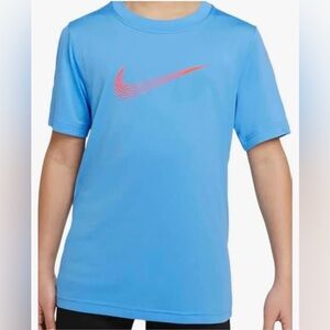 NIKE BOYS’  SIZE XL SHORT SLEEVE TEE WITH ORANGE SWOOSH